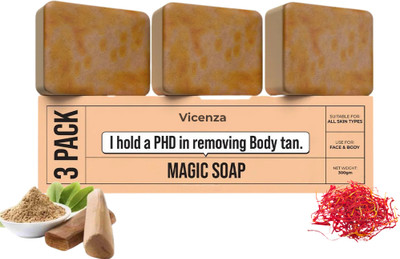 Vicenza Magic Soaps For Bath | Handmade Soaps Glowing Natural Herbal Glow Cleanser 57(3 x 100 g)