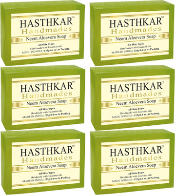 HASTHKAR Handmades Glycerine Neem Aloevera Soap-125m pack of 6(6 x 125 g)