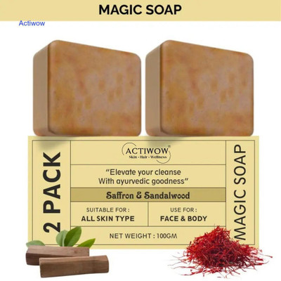 ACTIWOW Magic Soap Cream Touch Bar with Oats and Milk 2Pcs(2 x 100 g)