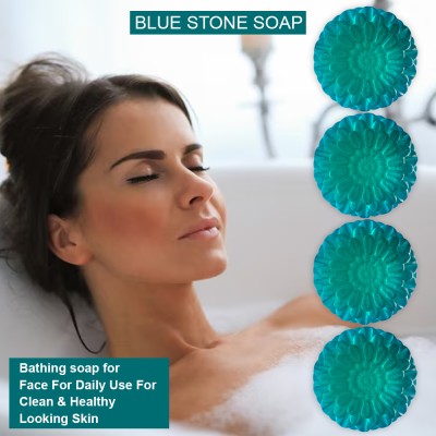 Groovy Lemon Zest Blue Stone Bathing Bar (100GM) (PACK OF 4)(4 x 100 g)