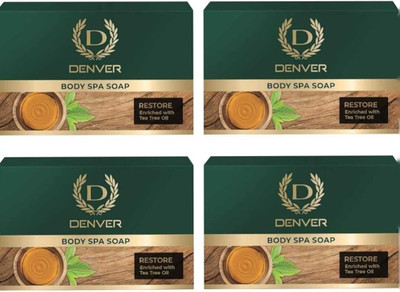 DENVER Restore Tea Tree Body Spa Soap - 125GM Each (Pack of 4)(4 x 125 g)