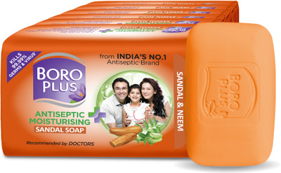 BOROPLUS Antiseptice & Moisturising Sandal Soap -Neem and Sandal(6 x 125 g)