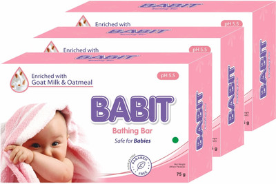 BABIT Baby Soap with Goat Milk & Oatmeal Hydrating & pH-Balanced(3 x 25 g)