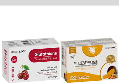DEXTRON Cherry & Haldi Chandan Herbal Soap Combo – 150g(2 x 75 g)