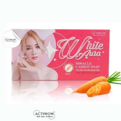 ACTIWOW White Aura Beauty Soap Calming for Soft Texture Carrot Formula(100 g)