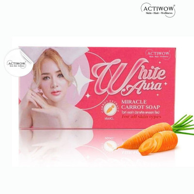 ACTIWOW White Aura Beauty Soap Soothing with Anti-Aging Effect Carrot Formula(100 g)