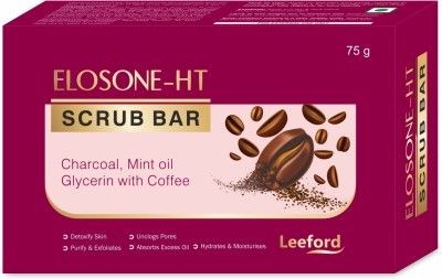 Elosone -HT Scrub Soap for Tan Removal|Coffee, Charcoal & Mint Oil|Deep Cleansing Glow(75 g)