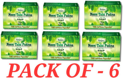 KAIPO Neem Tulsi Pudina Soap with Extracts,Vegetable Oils for Great Effect ( 6x100)(6 x 100 g)