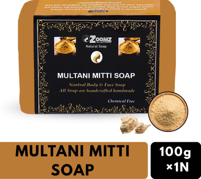 ZOOMZ Multani Mitti Handmade Soap - Natural Body & Face Soap(100 g)