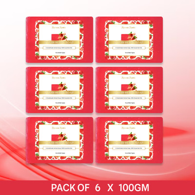 renew roots Organic Strawberry Soap Pack of 6(6 x 100 g)