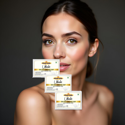 Utkrisht Goat Milk Soap for Healthy Glowing Skin Pack of 3(3 x 125 g)