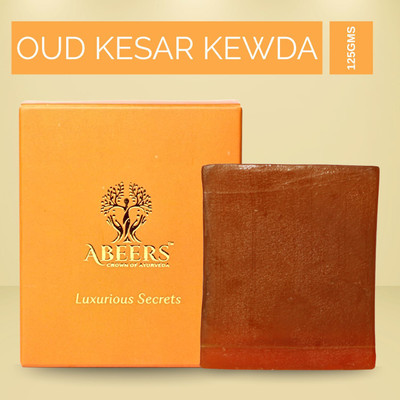 Abeers Oud Kesar Kewda Handmade Soap | Luxurious Natural Aromas | SLES & Paraben-Free |(125 g)