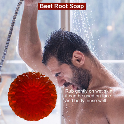 panthi Beet Root - pack of 1 - Detox Soap (1 x 100 g) (100GM) (PACK OF 1)(100 g)