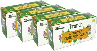 FRANCH Ayurveda Clear Skin Soap, Eco Friendly, Natural Herbal Body and Face Soap(4 x 100 g)