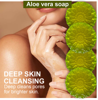 CHITAKSH Moisturizing Aloevera Soap for Dry Skin (100GM) (PACK OF 4)(4 x 100 g)