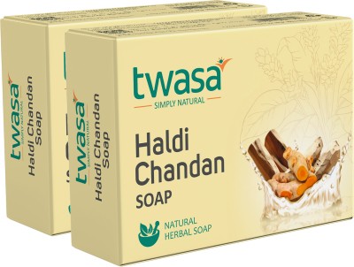 Twasa Haldi Chandan Soap For Glowing Skin, Acne, Anti-Aging | Men & Women(2 x 100 g)