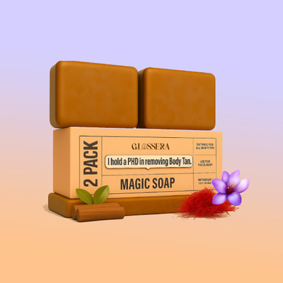 GlossEra Pack of 2 Tan Removal & Brightening Soaps for Clear, Glowing Skins(2 x 100 g)