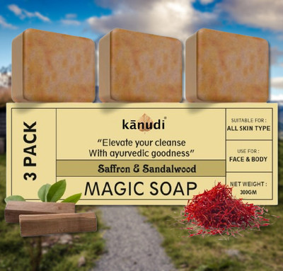 KaNuDi Soap with Sandalwood for Glowing Brightening Skin & Detan(3 x 100 g)