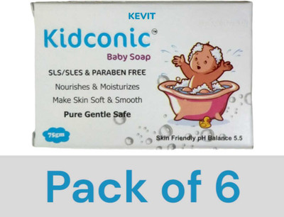 Kevit kidconic soap nourishes and moisturizes make skin soft pue gentle safe(6 x 75 g)