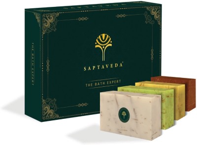 SAPTAVEDA Herbal Bathing Bar | The Bath Expert | Pack of 4 |(4 x 125 g)