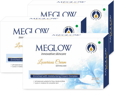 meglow Cream Bathing Bar with Kokum Butter For Smooth, Soft & Moisturized Skin(3 x 25 g)