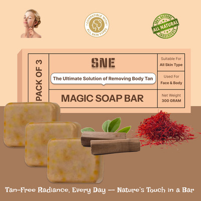 Snanika Saffron & Sandalwood Soap for Face & Body 300g (Pack of 3) For Glow & Tan Remove(3 x 100 g)