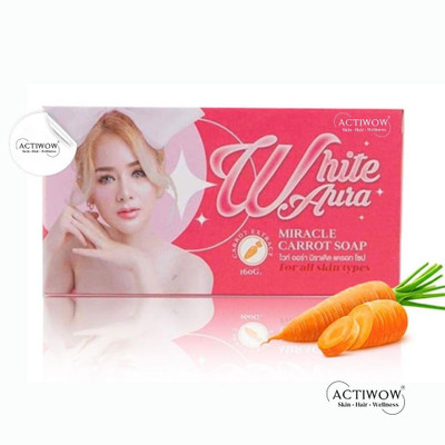 ACTIWOW White Aura Beauty Soap Refining for Gentle Cleansing Carrot Formula(100 g)