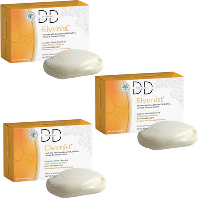 DOOMSDAY ELVIMIST SOAP WITH SANDALWOOD OIL,HONEY ,& TURMERIC FOR SOFT SKIN PACK OF 3(3 x 75 g)