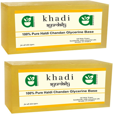 Ayurdaily Khadi Haldi Cahndan Ultra Clear Glycerin Pour & Melt Soap Base 500 g(2 x 250 g)
