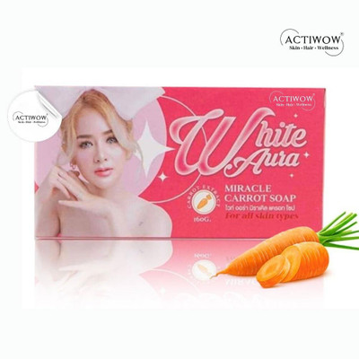 ACTIWOW White Aura Beauty Soap Clarifying with Fruit Enzymes Carrot Formula(100 g)
