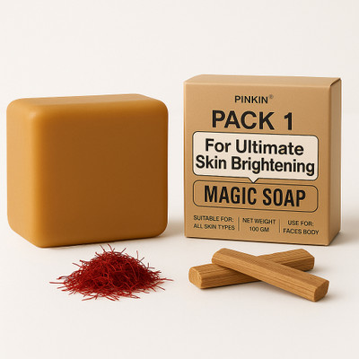 PINKIN Magic Soap For DeTan & Glowing Brightening Skin (1Pack)(100 g)