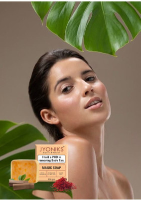 JYONIKS MagicSoap Sandal Wood / Saffron for DeTan and Glowing Brightening Skin-a32(100 g)