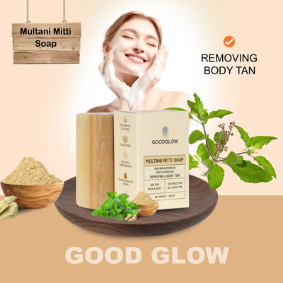 GOODGLOW Multani Mitti Soap – Skin Brightening & Tan Removal Bath Soap(100 g)