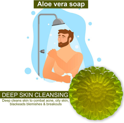 CHITAKSH Natural Aloe Vera Soap with Rose Water for a Floral Scent(100 g)