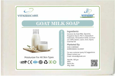 VITSZEECARE Goat Milk Soap (pack of 2) Pure Handmade Skin Brightening & Whitening(2 x 100 g)