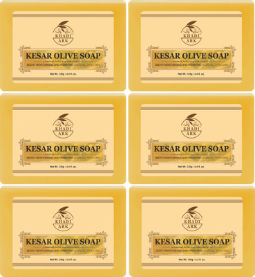 Khadi Ark Kesar & Olive Bath |Natural |Khadi Soap |(6 x 125 g)