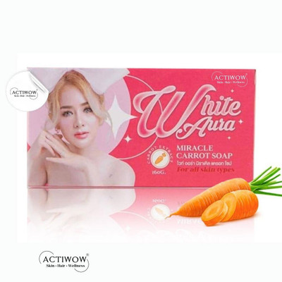 ACTIWOW White Aura Beauty Soap Calming with Fresh Scent Carrot Formula(100 g)