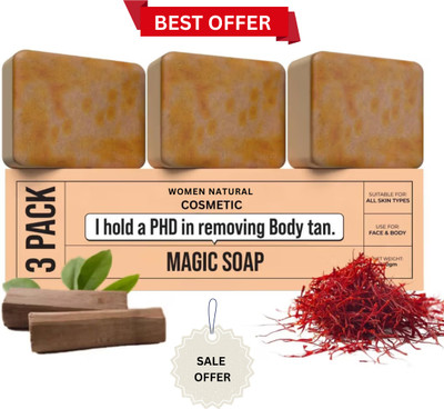 women natural sandlwood & Saffron For Glowing & Refreshing Skin magic soap(3 x 100 g)