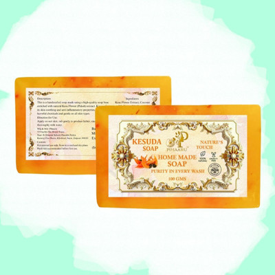 Pihaaru Pack of 2 ,Kesuda Handmade Soap – Floral Freshness for Soft Skin (200g)[(2 x 100 g)