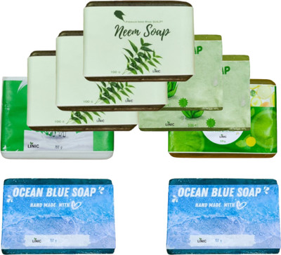 linic HERBAL NEEM SOAP(3), ALOE VERA(2), LEMON(1), OCEAN BLUE(2), GOAT MILK(1)(9 x 100 g)