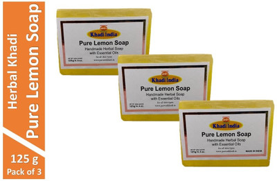 khadi herbl Khadi Handmade Pure Lemon Soap-125gm pack of 3(3 x 125 g)