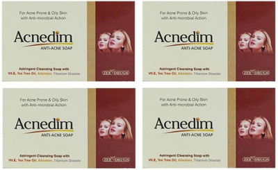 ZEE DRUGS Acnedim Soaps For Acne and Dark Spots remove Acne and Pimples(75gm Each)(4 x 75 g)