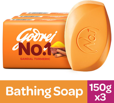Godrej No.1 Sandal & Turmeric Bath Soap(3 x 150 g)