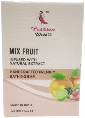 FASHION WORLD 22 Organic Handcrafted Premium Bathing Bar - Mix Fruit(125 g)