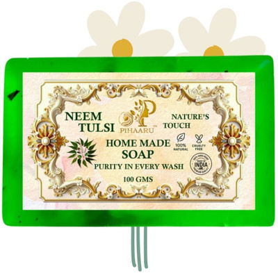 Pihaaru Neem Tulsi Herbal Bliss Soap – Soft & Clean Skin Everyday (100g)<(100 g)