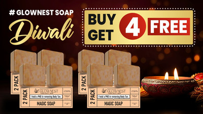 GlowNest Sandal Wood And Saffron Soap For Glowing & Refreshing Skin(801 g)
