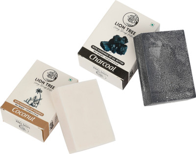 Lion Tree Handmade Charcoal & Coconut Soap With Goodness Of Sal Butter & Vitamin E(2 x 110 g)