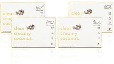 mai sknn Milky Coconut Scrub Handmade Artisanal Soap Bar | Vegan Soap|Cold Processed Soap(4 x 100 g)