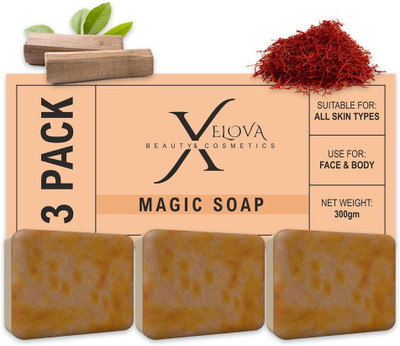 DRUPAL Magic Soap Peach Shine Bar with Cream and Vitamin C 3Pcs(3 x 104.4 g)