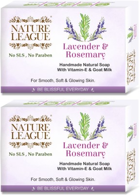 Nature League LAVENDER AND ROSEMARY Natural Handcrafted Soap(2 x 100 g)